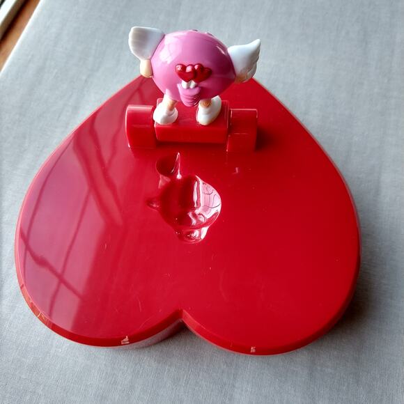 VTG 1991 M&M's Heart Shaped Box red pink cupid valentine's day music Mars, Inc - Picture 8 of 15